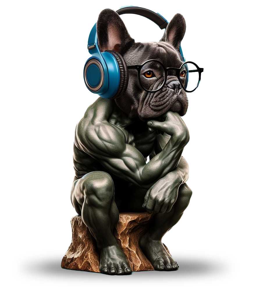 imagem de bulldog musculoso que é o mascote da empresa bliva